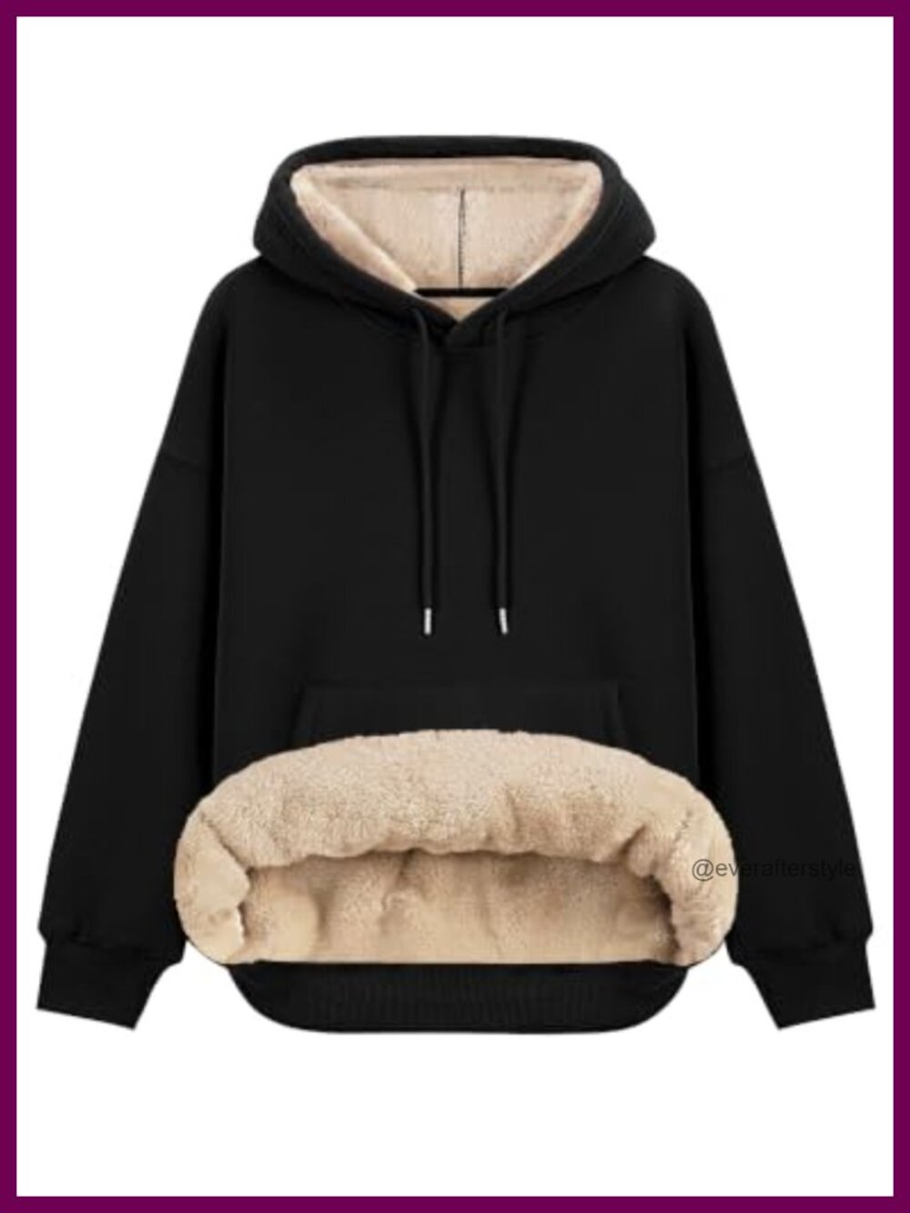 Fleece Sherpa Lined Hoodie Oversized Loose Warm Winter Pullover